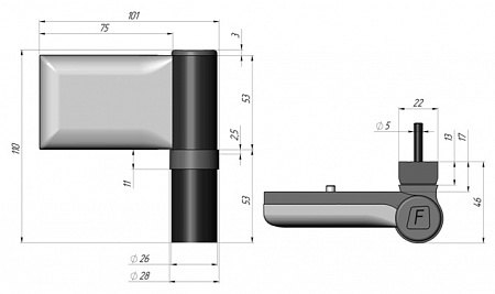 Петля для пластиковых дверей  ПД-V